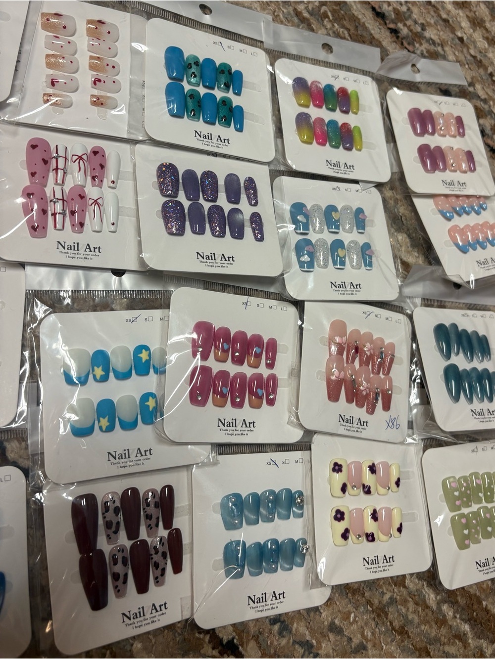 27 Assorted Press-On Nail Sets - Mixed Colors